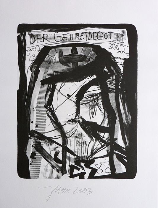 Jonathan Meese contemporary art buy art print Griffelkund Radierung Der Getreidegott 