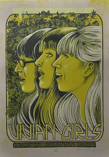 VIVIAN GIRLS Douze Vivian Girls urban art gallery buy street art screenprint poster art of rock