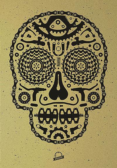 Douze Bike scull gold urban art gallery buy street art screenprint poster art of rock