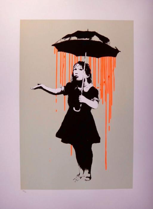 Banksy - screenprint serigraph Nola - original orange colorway after urbanart Banksy - screenprint serigraph Nola - original orange colorway after urbanart