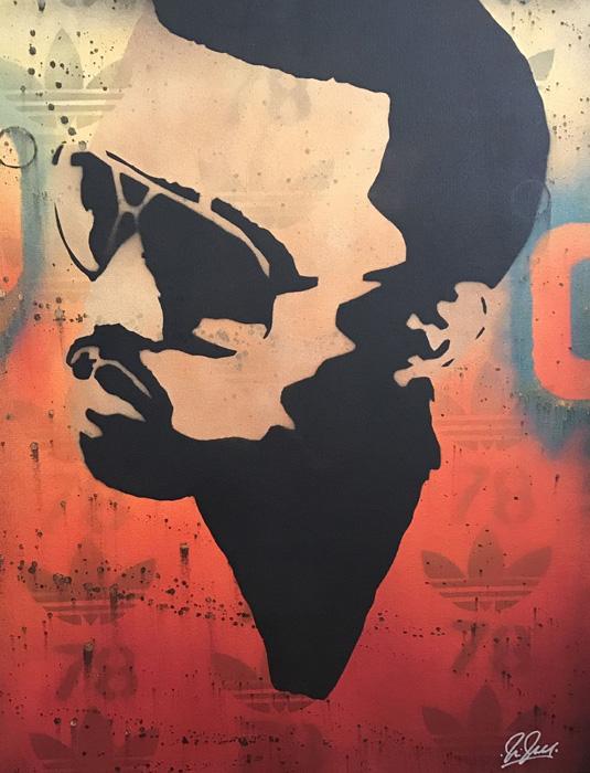 Chris Cleveland Spray-Gemälde auf Leinwand - signed spray paint Kanye West Yeezy Adidas Chris Cleveland Spray-Gemälde auf Leinwand - signed spray paint Kanye West Yeezy Adidas