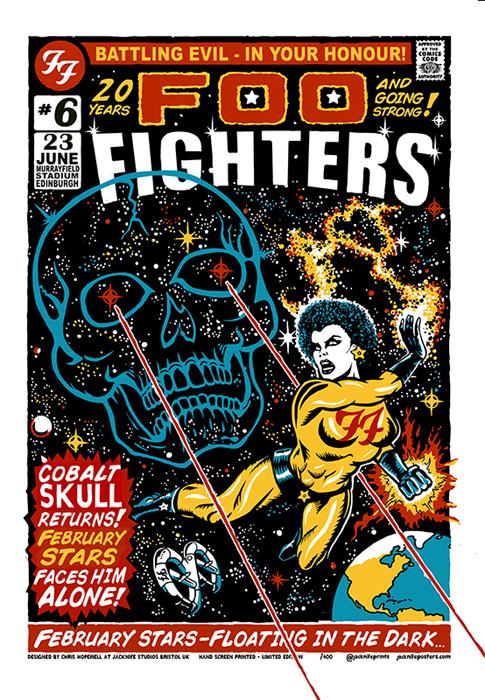 Chris Hopewell screenprint poster art of rock music art Chris Hopewell screenprint poster art of rock music art