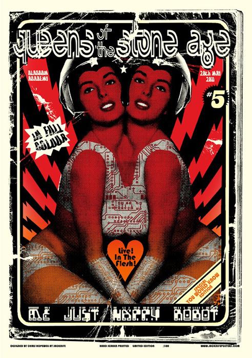 Chris Hopewell screenprint poster art of rock music art Chris Hopewell screenprint poster art of rock music art