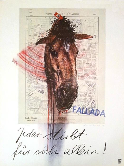 FALLADA Fallada Lithografie Johannes Grützke Holzschnitt Radierung Schabradierung Offsetdruckt Druckgrafik Kaltnadelradierung