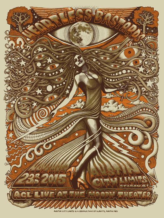 Mishka Westell Heartless Bastards silkscreen Siebdruck Poster art of rock psychodelic art
