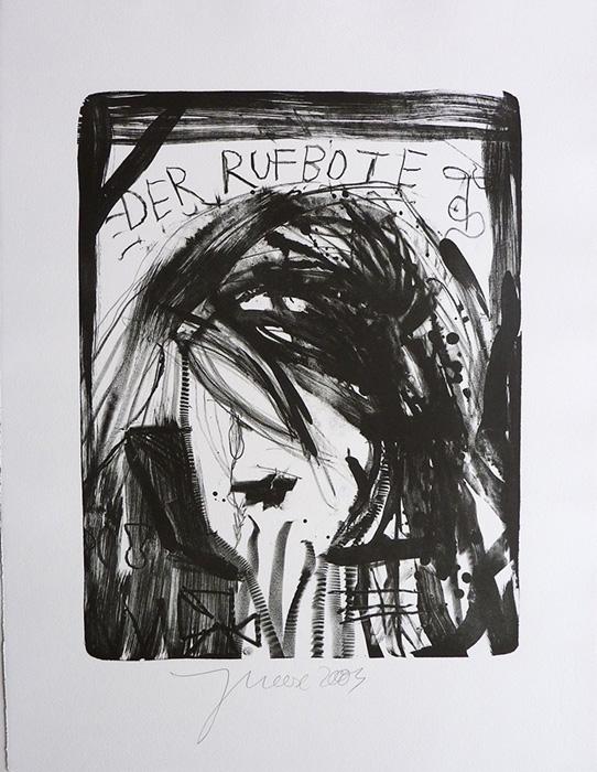 Jonathan Meese contemporary art buy art print Griffelkund Radierung Der Rufbote