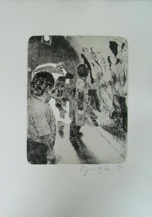 DIE KATHEDRALE DES KÜNSTLERS Kathedrale des Künstlers 2 Lithografie Johannes Grützke Holzschnitt Radierung Schabradierung Offsetdruckt Druckgrafik Kaltnadelradierung