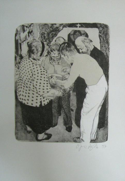 DIE KATHEDRALE DES KÜNSTLERS Kathedrale des Künstlers 6 Lithografie Johannes Grützke Holzschnitt Radierung Schabradierung Offsetdruckt Druckgrafik Kaltnadelradierung