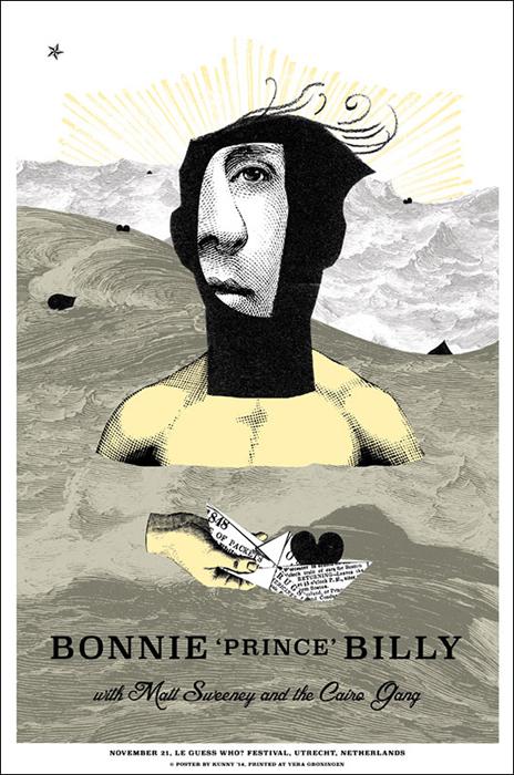 Kunny van der Ploeg siebdruck Bonnie 'Prince' Billy screenprint art of rock concertposter Kunny van der Ploeg siebdruck Bonnie 'Prince' Billy screenprint art of rock concertposter