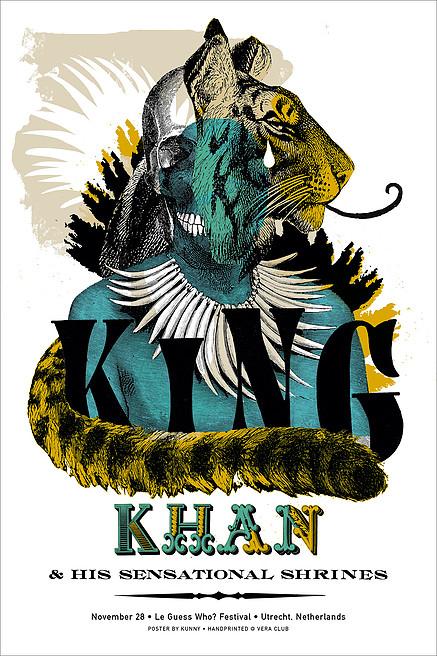 Kunny van der Ploeg siebdruck silkscreen conzert poster art of rock King Khan Kunny van der Ploeg siebdruck silkscreen conzert poster art of rock King Khan