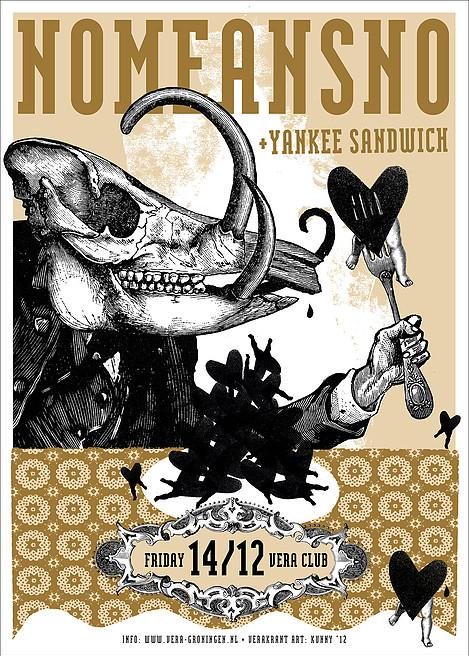 Kunny van der Ploeg siebdruck silkscreen conzert poster art of rock No Means No Kunny van der Ploeg siebdruck silkscreen conzert poster art of rock No Means No