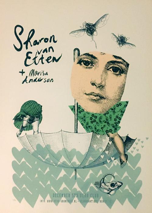 Kunny van der Ploeg siebdruck silkscreen conzert poster art of rock Sharon van Etten Kunny van der Ploeg siebdruck silkscreen conzert poster art of rock Sharon van Etten