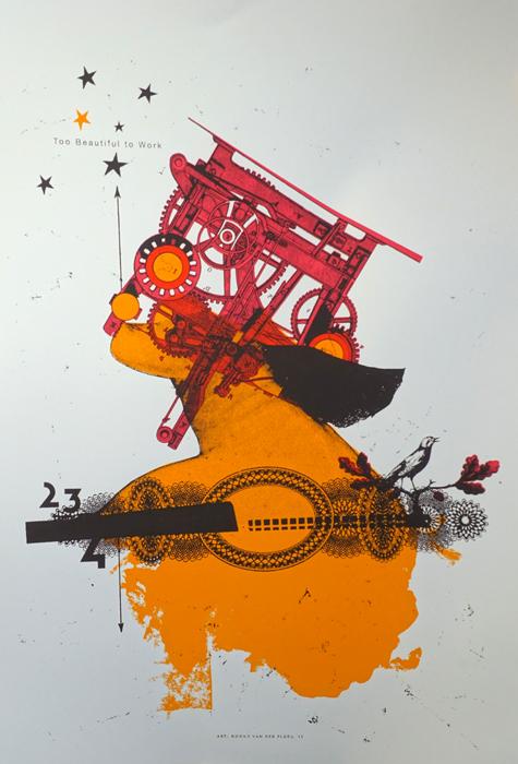 Kunny van der Ploeg siebdruck too beautyful to work Kunny van der Ploeg siebdruck too beautyful to work