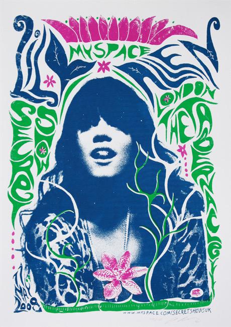 Lily Allen Myspace Secret Show Adam Pobiak, urban art gallery buy street art screenprint poster silkscreen siebdruck concertposter poster prints art prints rock art