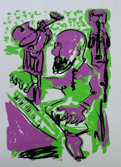 MARKUS LÜPERTZ JAZZ GRAFIK Grafik Lithografie Litho Siebdruck screenprint Original Druckgrafik Druck Print Junge wilde MARKUS LÜPERTZ JAZZ GRAFIK Grafik Lithografie Litho Siebdruck screenprint Original Druckgrafik Druck Print Junge wilde