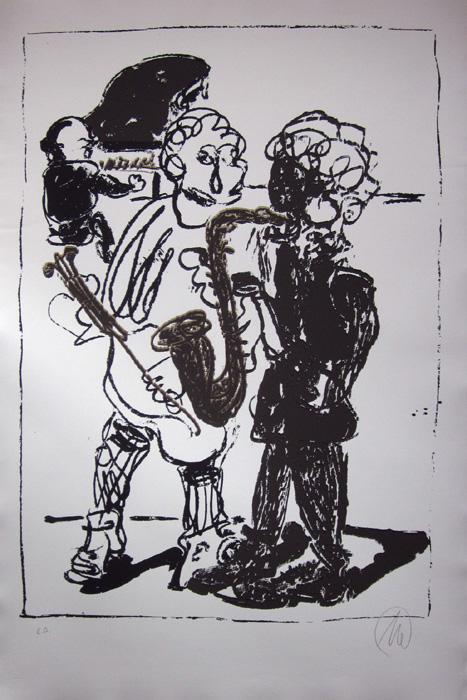 MARKUS LÜPERTZ Jazzreally Grafik Lithografie Litho Siebdruck screenprint Original Druckgrafik Druck Print Junge wilde MARKUS LÜPERTZ Jazzreally Grafik Lithografie Litho Siebdruck screenprint Original Druckgrafik Druck Print Junge wilde