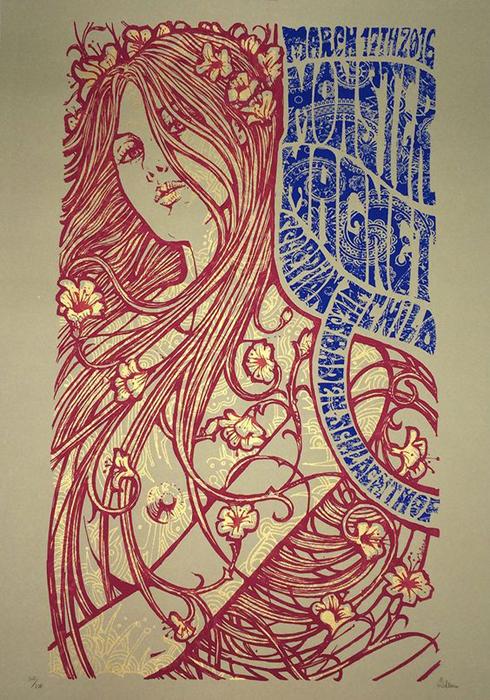 MONSTERMAGNET (Wiesbaden) Malleus Monstermagnet Wiesbaden silkscreen siebdruck concertposter poster prints art prints rock art dark nouvou