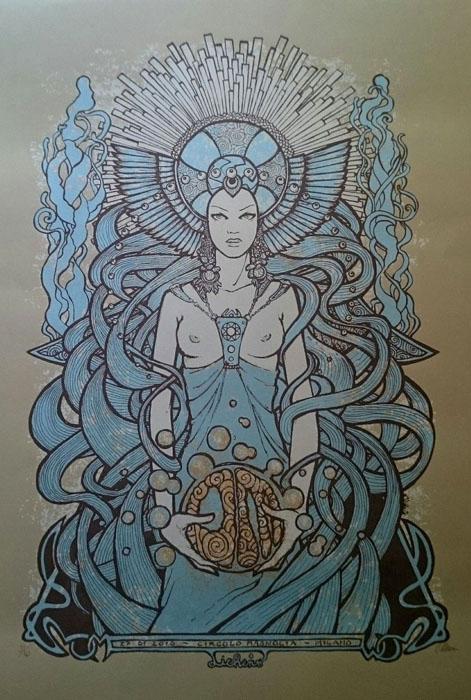 OM MILAN Malleus OM Milan silkscreen siebdruck concertposter poster prints art prints rock art dark nouvou