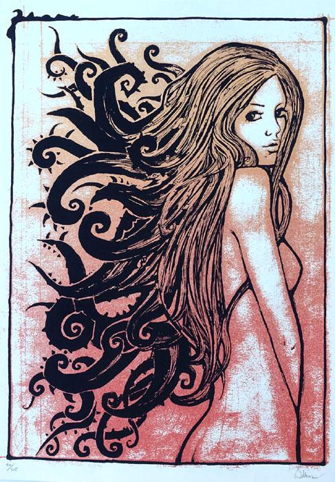 Malleus TENTACOLA silkscreen siebdruck concertposter poster prints art prints rock art dark nouvou