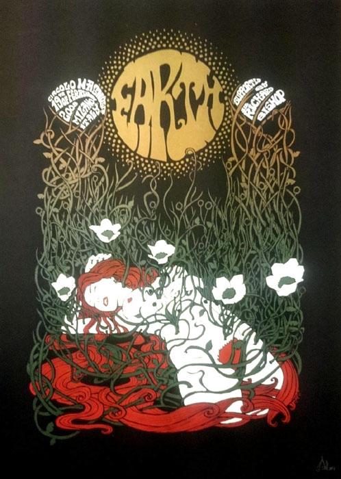 EARTH Malleus earth 2008 silkscreen siebdruck concertposter poster prints art prints rock art dark nouvou