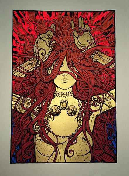 GEMMA Malleus gemma silkscreen siebdruck concertposter poster prints art prints rock art dark nouvou