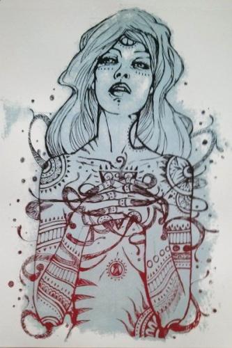 PREGHIERA Malleus preghiera silkscreen siebdruck concertposter poster prints art prints rock art dark nouvou