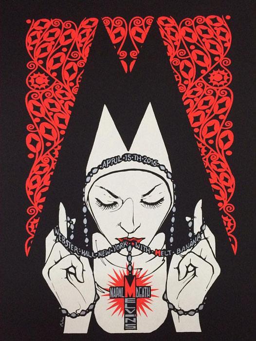 MELVINS-NAPALM DEATH_MELT BANANA Malleus-Melvins-New-York-Poster-2016 silkscreen siebdruck concertposter poster prints art prints rock art dark nouvou