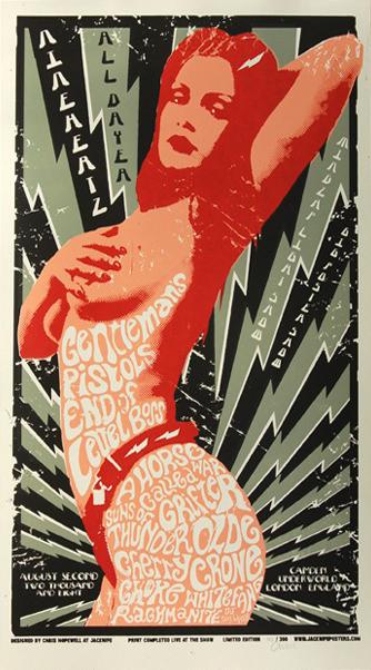 Chris Hopewell screenprint poster art of rock music art Chris Hopewell screenprint poster art of rock music art