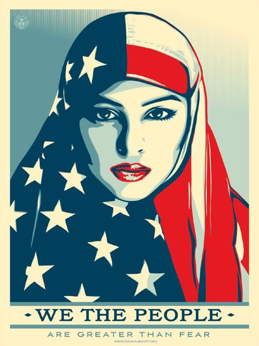 WE THE PEOPLE greater than fear Shepard Fairey Obey offset lithograph 2017 are greater than fear