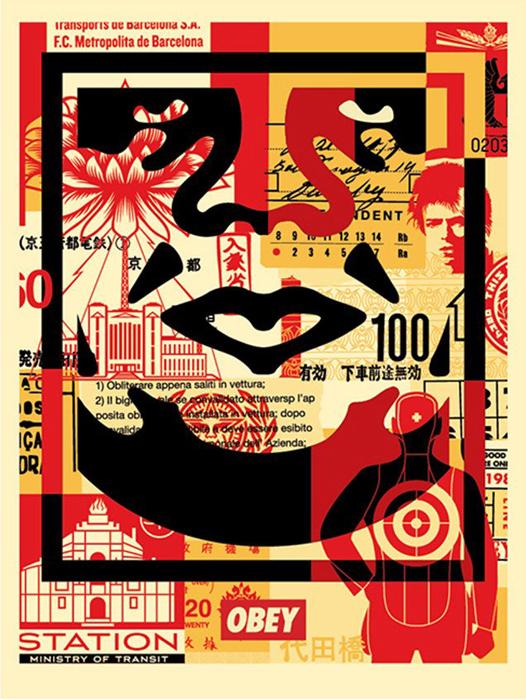 OBEY FACE 1 cream Shepard Fairey Obey offset poster 2016 face poster