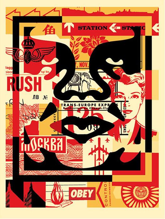 OBEY FACE 2 cream Shepard Fairey Obey offset print 2016 obey face cream
