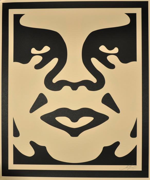 OBEY FACE cream 2 Shepard Fairey Obey offset print 2010 obey face cream