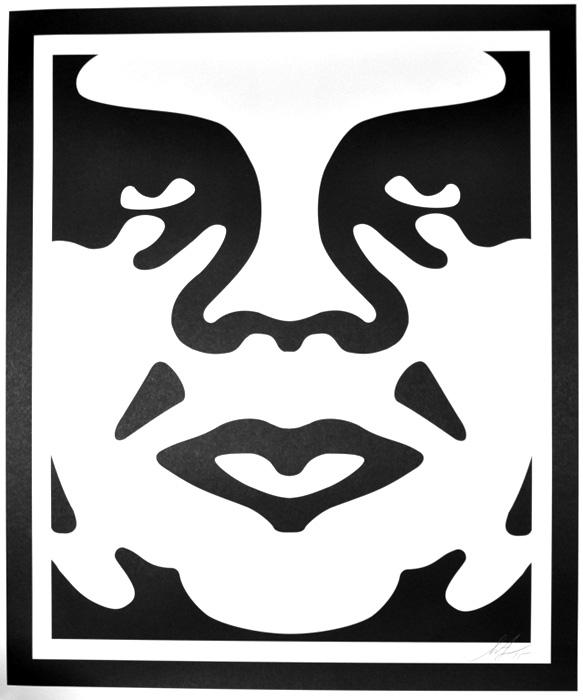 OBEY FACE 2 white Shepard Fairey Obey offset print 2010 obey face white 2