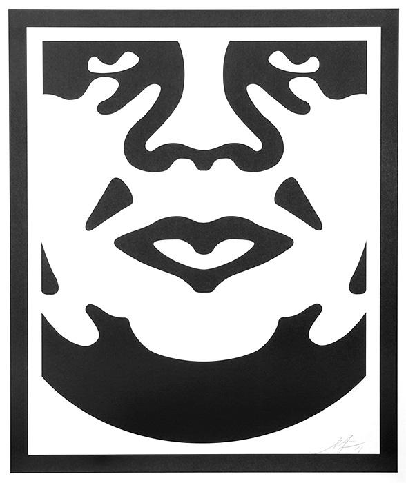 OBEY FACE 3 white Shepard Fairey Obey offset print 2010 obey face white 3