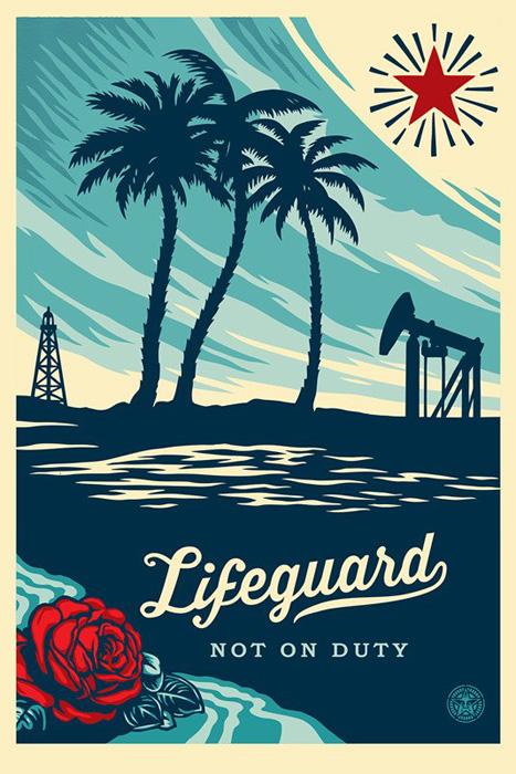 LIFEGUARD NOT ON DUTY Shepard Fairey Obey offset print 2016 lifeguard not on duty