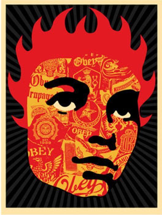COLLAGE GIRL Shepard Fairey Obey silkscreen Siebdruck 2005 collage girl