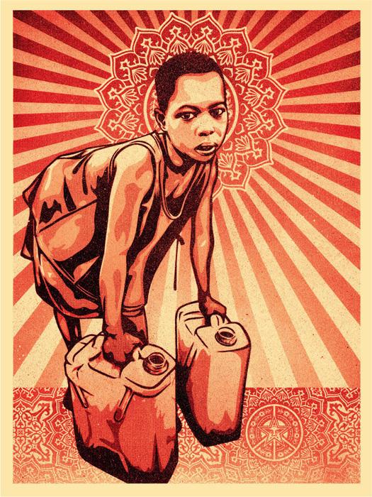 Shepard Fairey Obey silkscreen Siebdruck urban art yellow cans