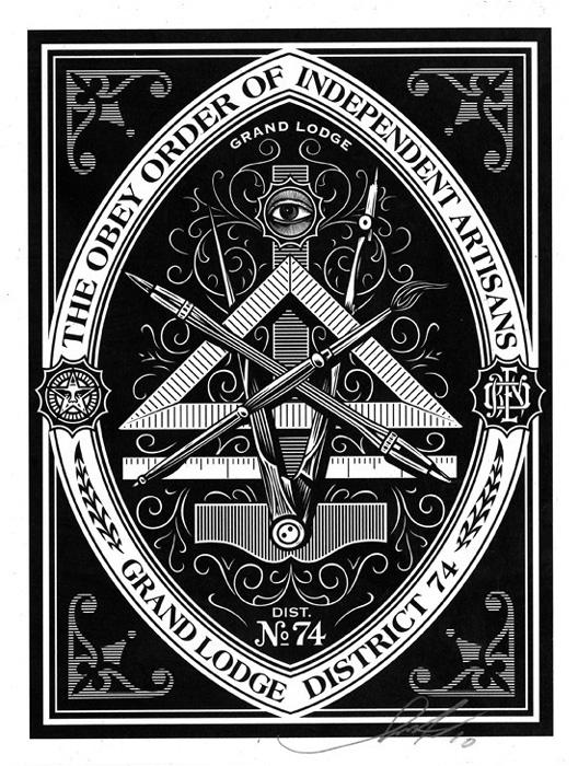 OBEY ORDER OF INDEPENDENT ARTISANS Shepard Fairey Obey silkscreen Siebdruck 2009 obey