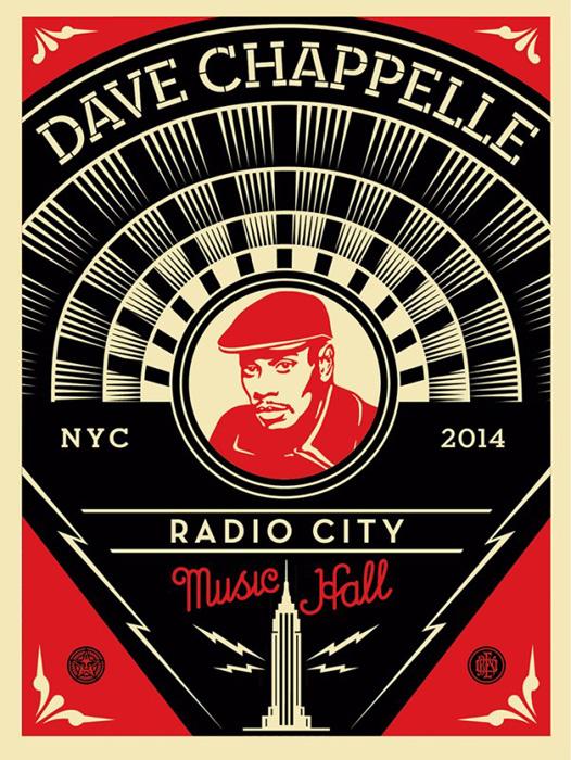 DAVE CHAPPELLE Shepard Fairey Obey silkscreen Siebdruck 2014 dave chappelle