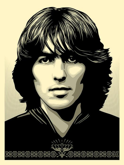 GEORGE HARRISON (Silver Version) Shepard Fairey Obey silkscreen Siebdruck 2014 george harrison silver