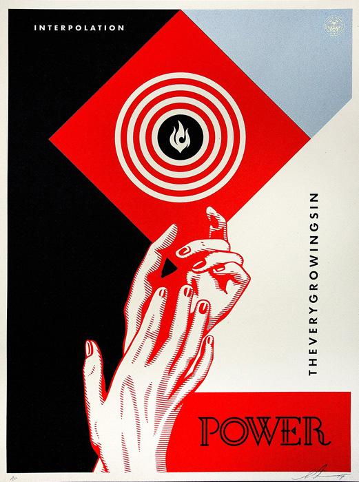 INTERPOLATION DIPTYCH 2 Shepard Fairey Obey silkscreen Siebdruck 2014 interpolation diptych