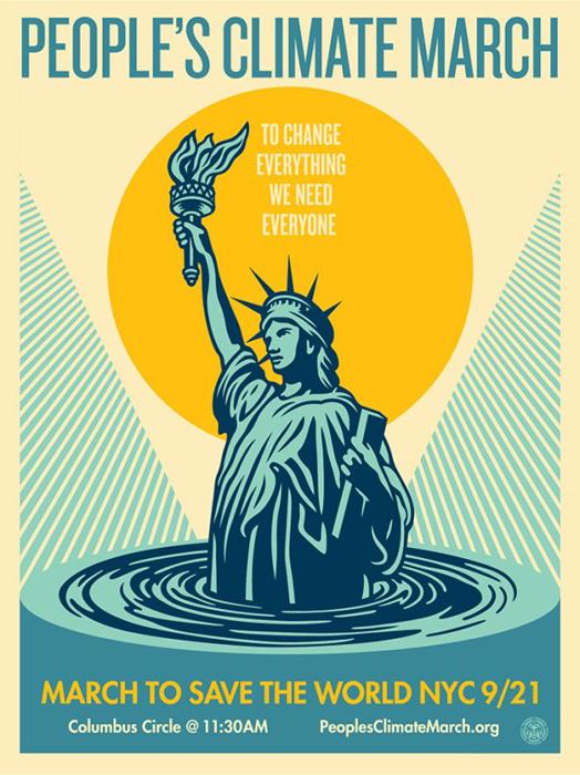 People’s Climate March – To Change Everything We Need Everyone Shepard Fairey Obey silkscreen Siebdruck 2014 people´s climate march