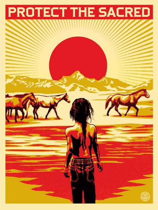 PROTECT THE SACRED Shepard Fairey Obey silkscreen Siebdruck 2014 protect the sacred poster urban art