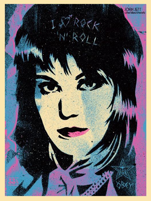 JOAN JETT Shepard Fairey Obey silkscreen Siebdruck 2015 joan jett poster