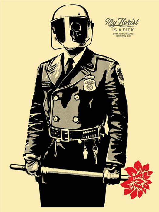 MY FLORIST IS A DICK Shepard Fairey Obey silkscreen Siebdruck 2015 my florist is a dick poster