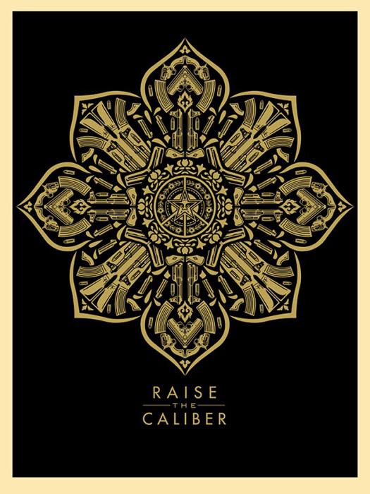 Shepard Fairey Obey silkscreen Siebdruck 2015 raise the caliber poster