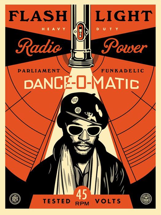 GEORGE CLINTON FLASH LIGHT Shepard Fairey Obey silkscreen Siebdruck 2016 GEORGE CLINTON FLASH LIGHT