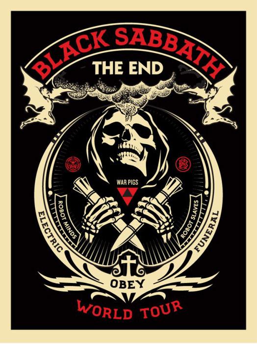 BLACK SABBATH THE END (Red Edition) Shepard Fairey Obey silkscreen Siebdruck 2016 black sabbath red poster
