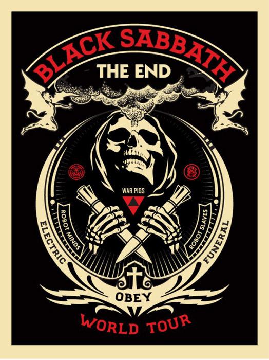 Shepard Fairey Obey silkscreen Siebdruck 2016 black sabbath red poster