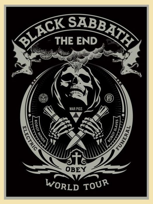 BLACK SABBATH THE END (Silver Edition) Shepard Fairey Obey silkscreen Siebdruck 2016 black sabbath silver